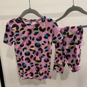 Posh Peanut Pink Leopard Print Kids Pajama Set